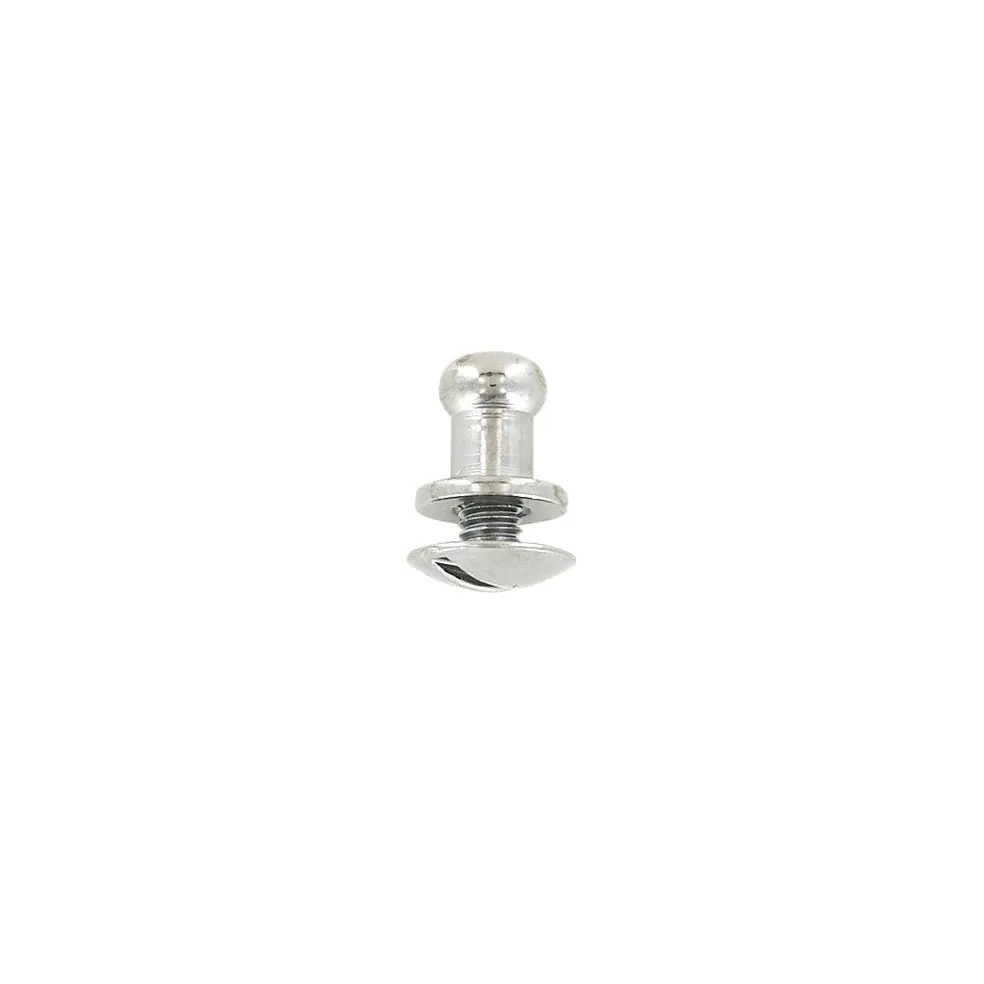 7mm, Gunmetal, Small Collar Button Stud with Screw, Solid Brass - PK5, #P-2712-GUNM