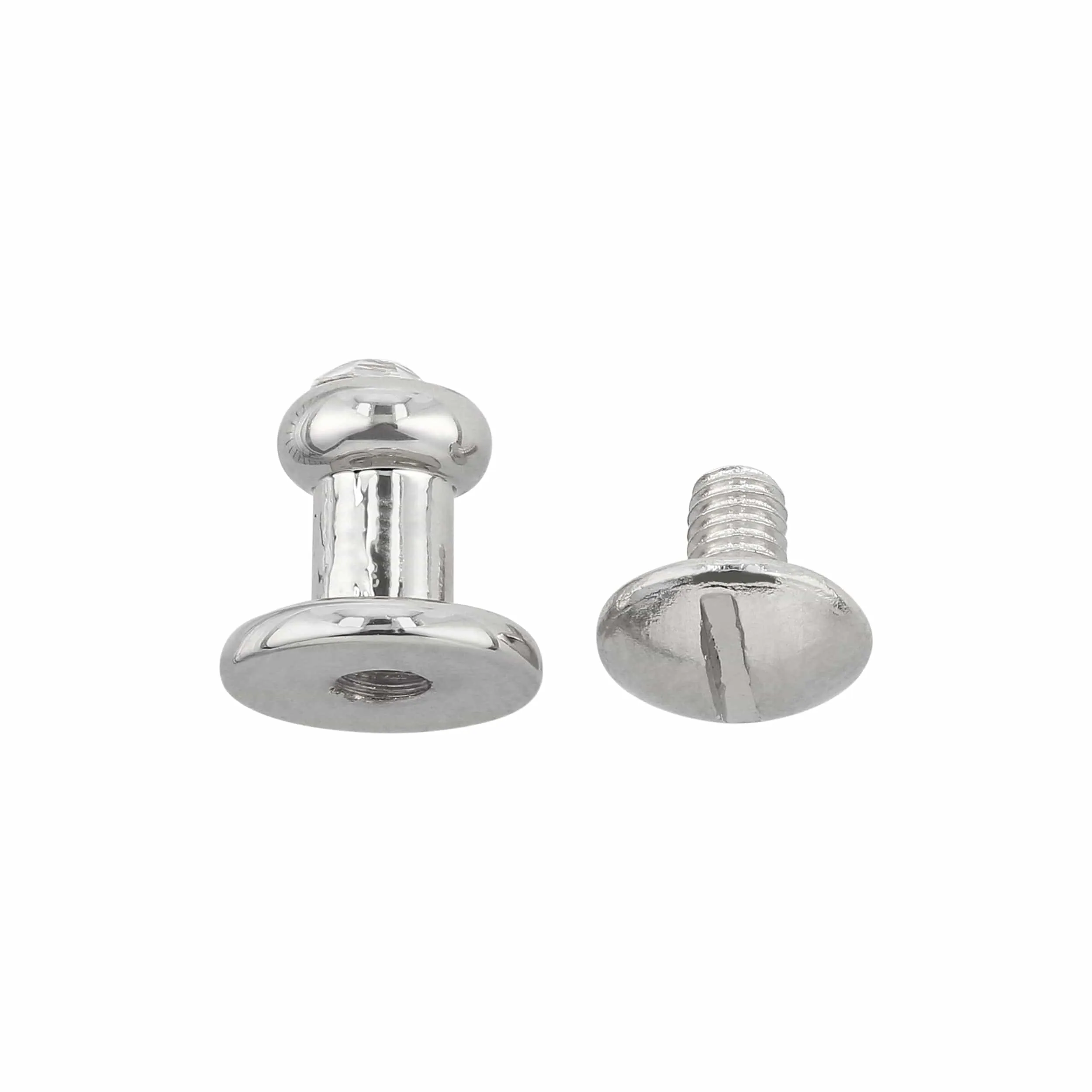 9.5mm, Nickel, Rinestone Collar Button Stud with Screw, Zinc Alloy - PK5, #P-2577