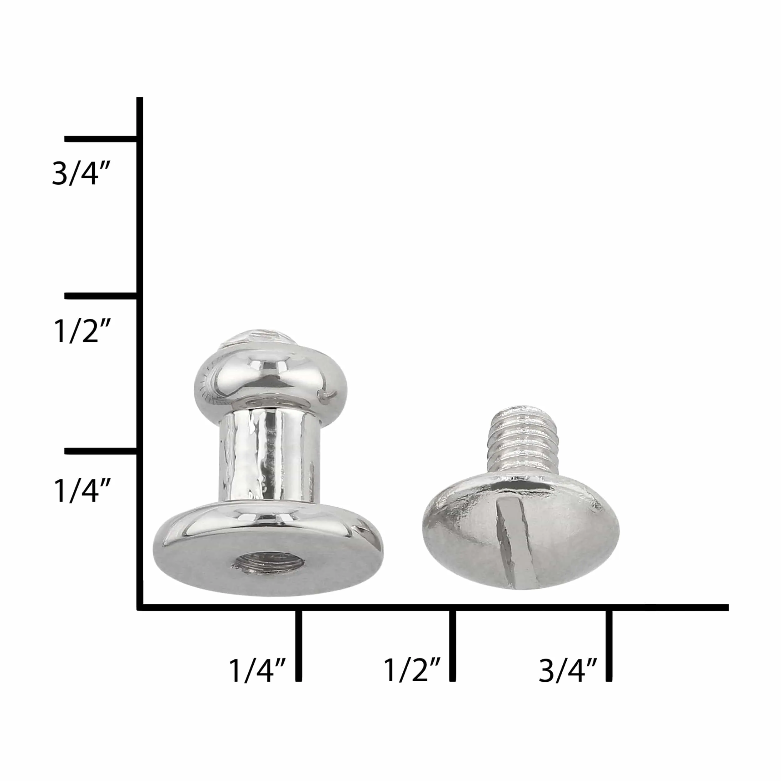 9.5mm, Nickel, Rinestone Collar Button Stud with Screw, Zinc Alloy - PK5, #P-2577