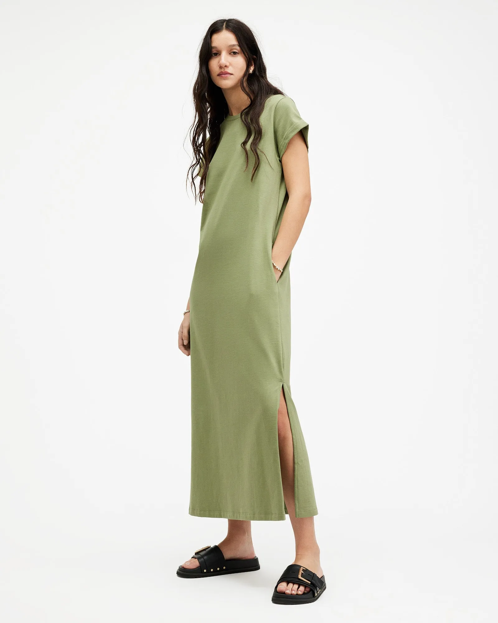 Anna Crew Neck Short Sleeve Maxi Dress