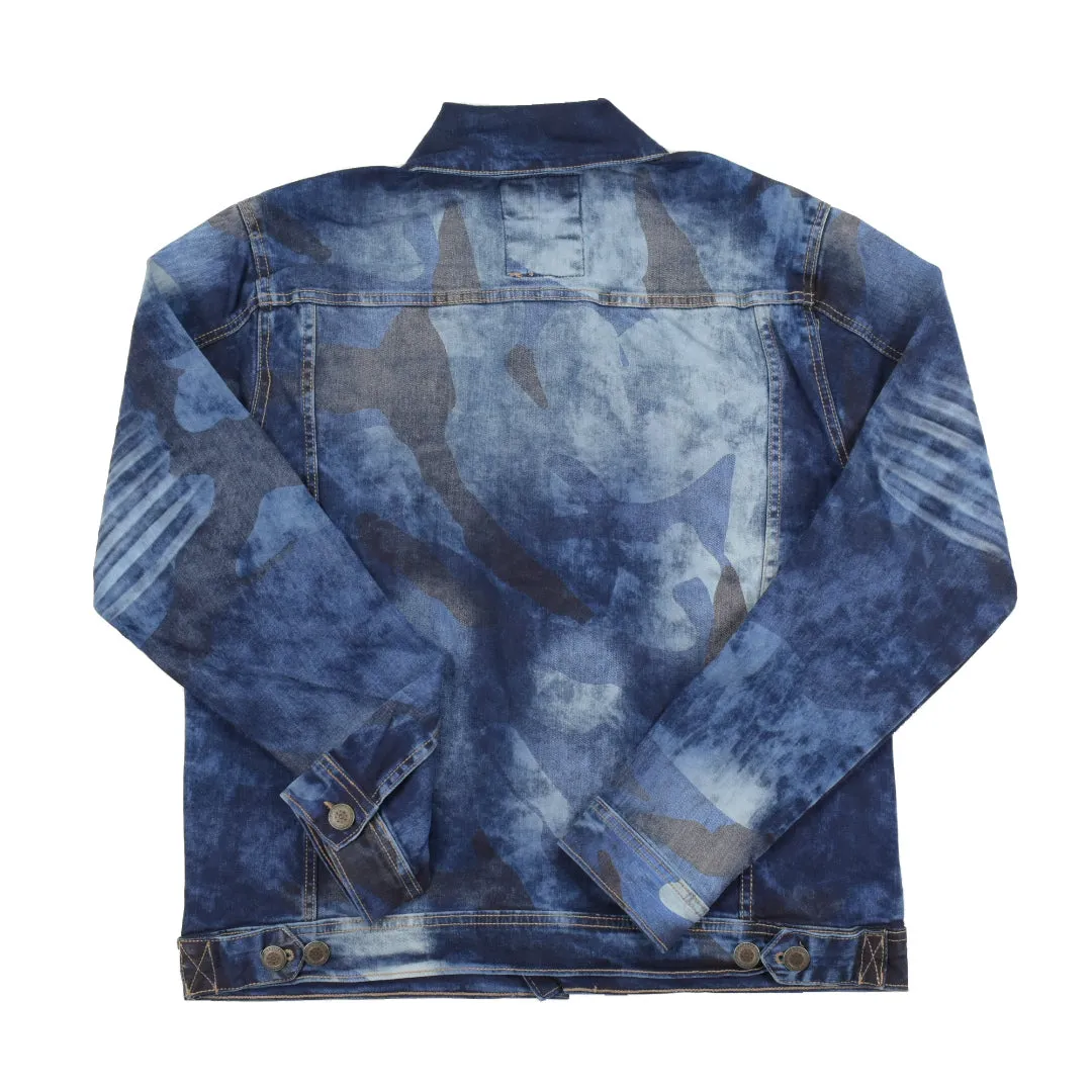 COPPER RIVET CAMO WASHED DENIM JACKET SLIM FIT - 933512