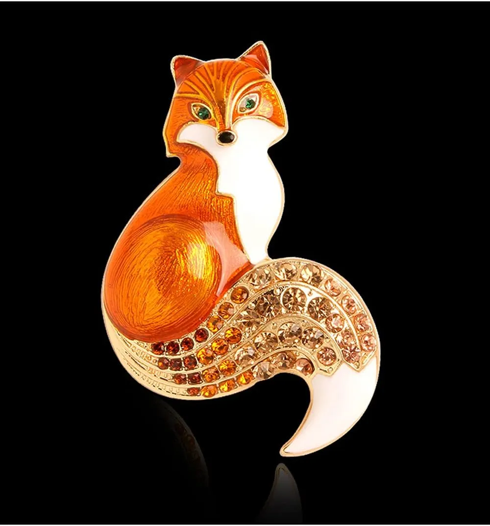 Cute Animal Enamel Fox Brooch Pins Accessory for Backpacks Badges Hats Bags for Women Girls Kids