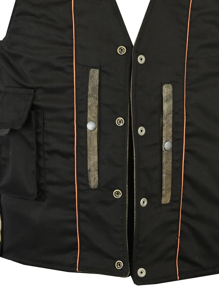Daniel Smart Men's Antique Brown Single Back Panel Concealed Carry Vest