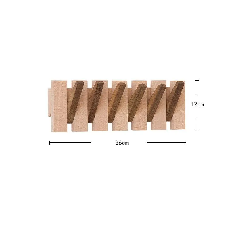 Elegant Beech Wood Wall-Mounted Coat Rack with Sandalwood Accents