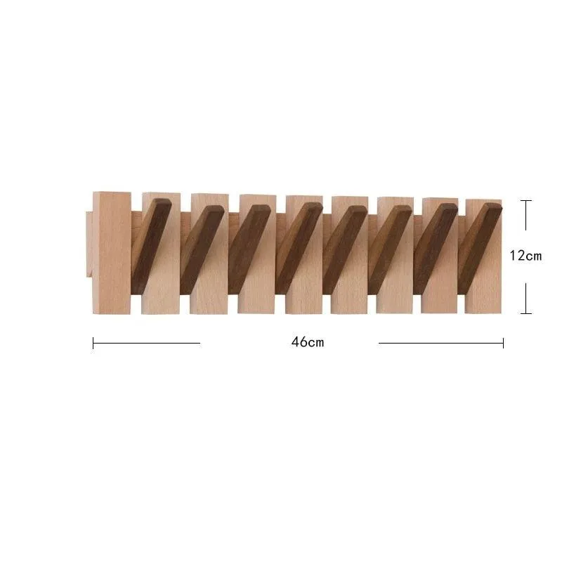 Elegant Beech Wood Wall-Mounted Coat Rack with Sandalwood Accents