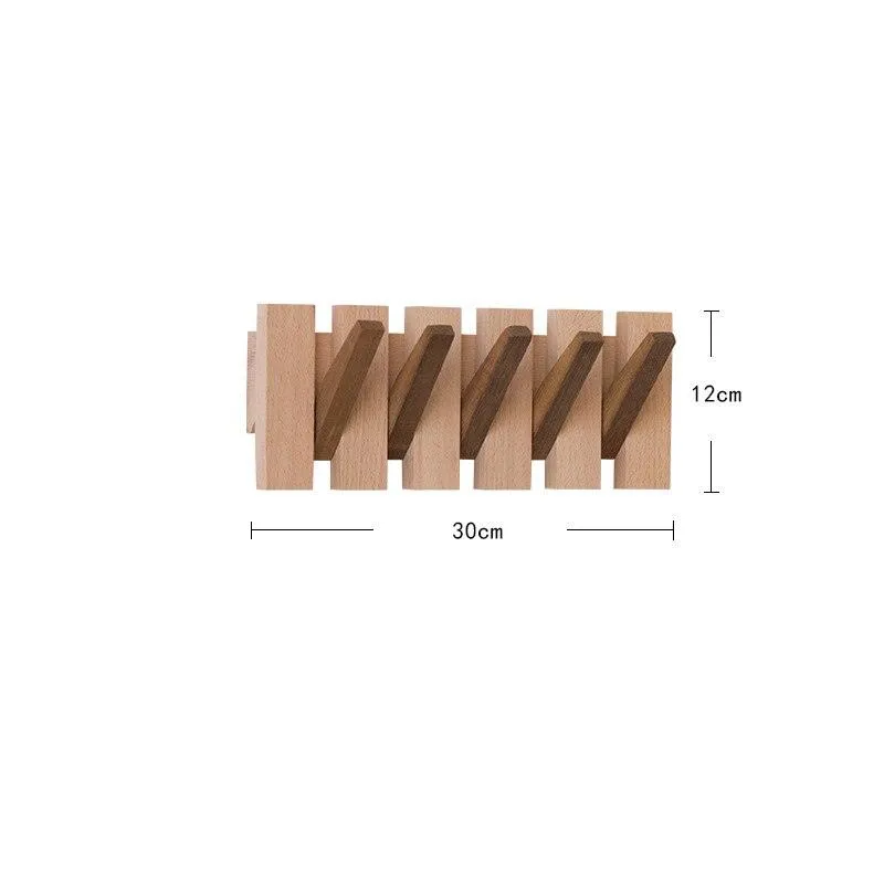 Elegant Beech Wood Wall-Mounted Coat Rack with Sandalwood Accents