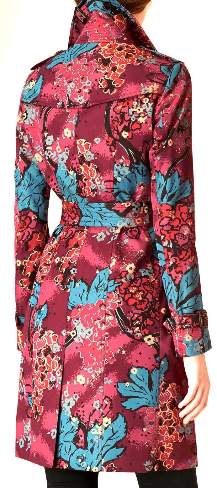 Floral Print Trench Coat