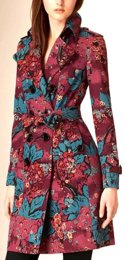 Floral Print Trench Coat