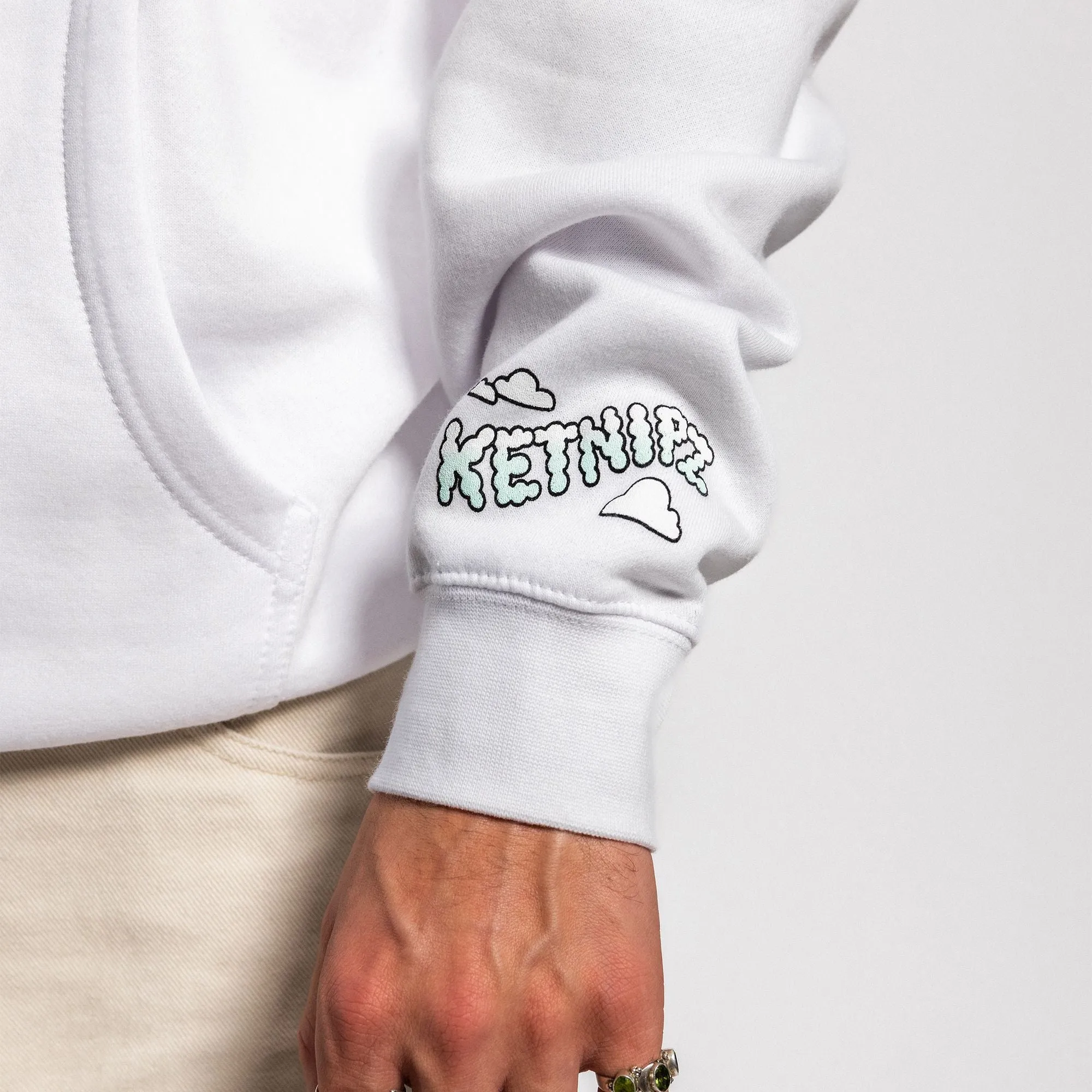 Go Outside White Hoodie