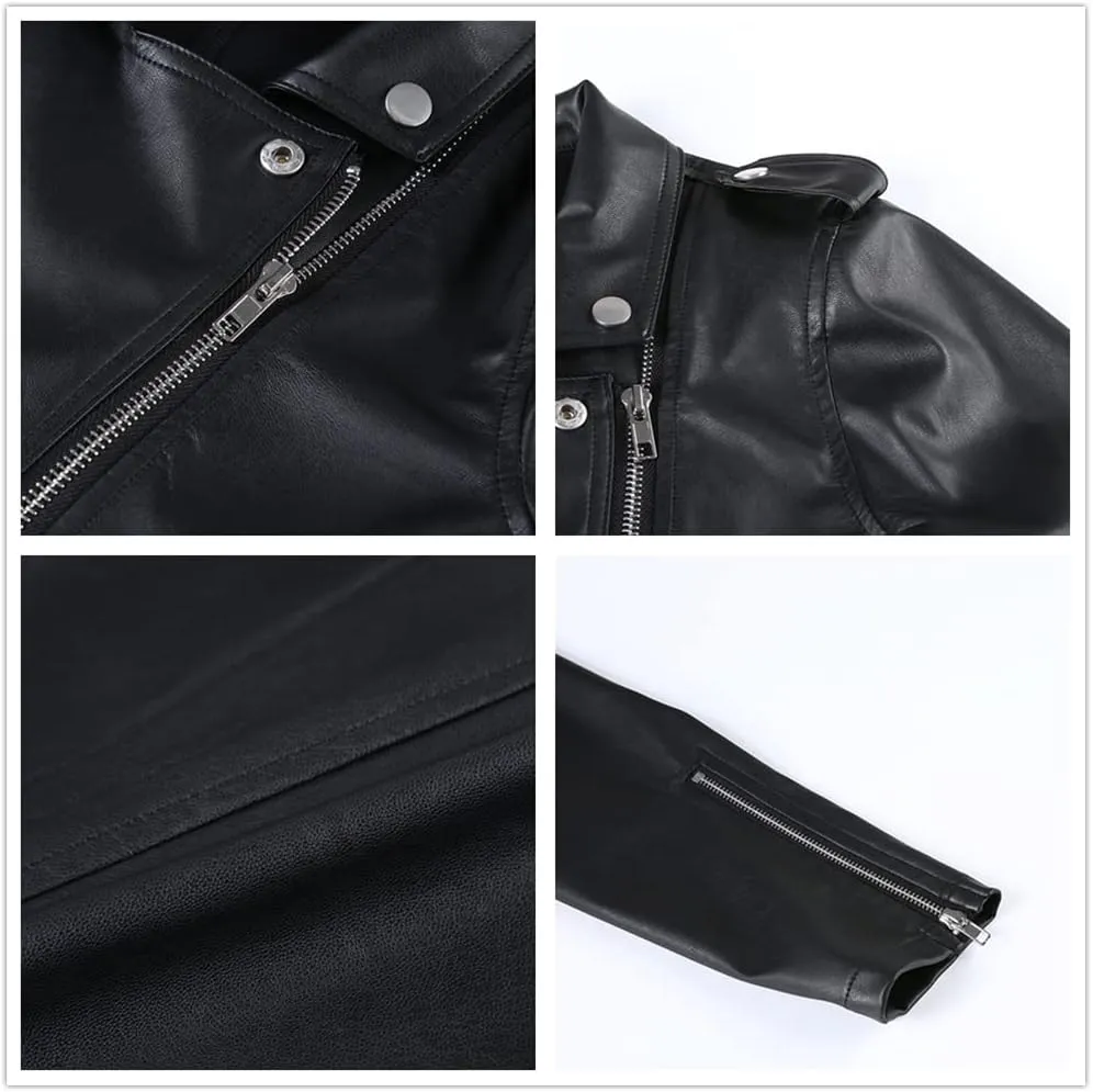 Goth Crop Top for Women 80s Emo Alt Punk Jacket Coat