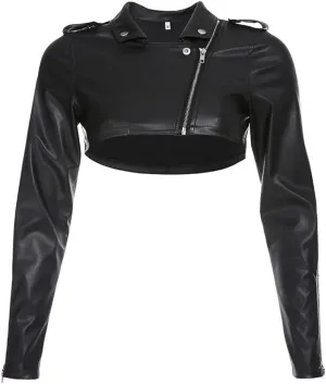 Goth Crop Top for Women 80s Emo Alt Punk Jacket Coat