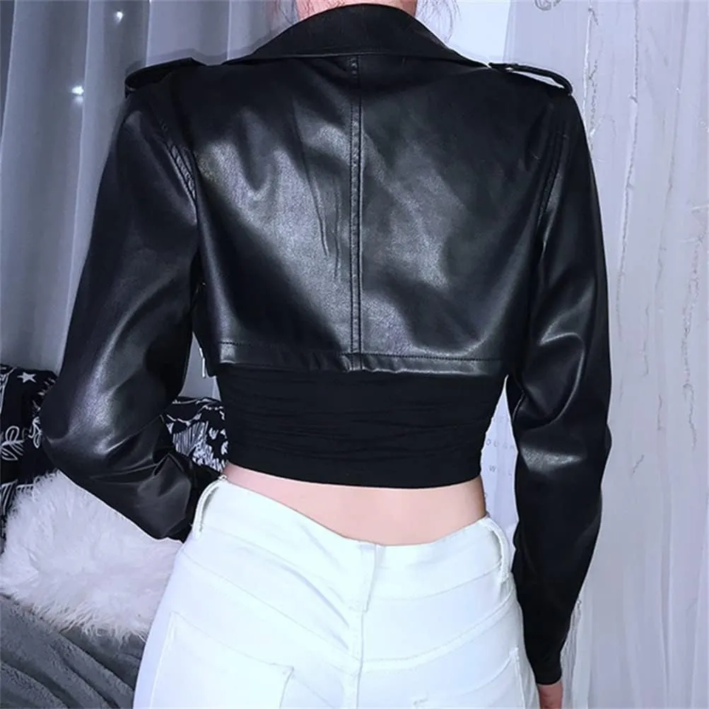 Goth Crop Top for Women 80s Emo Alt Punk Jacket Coat