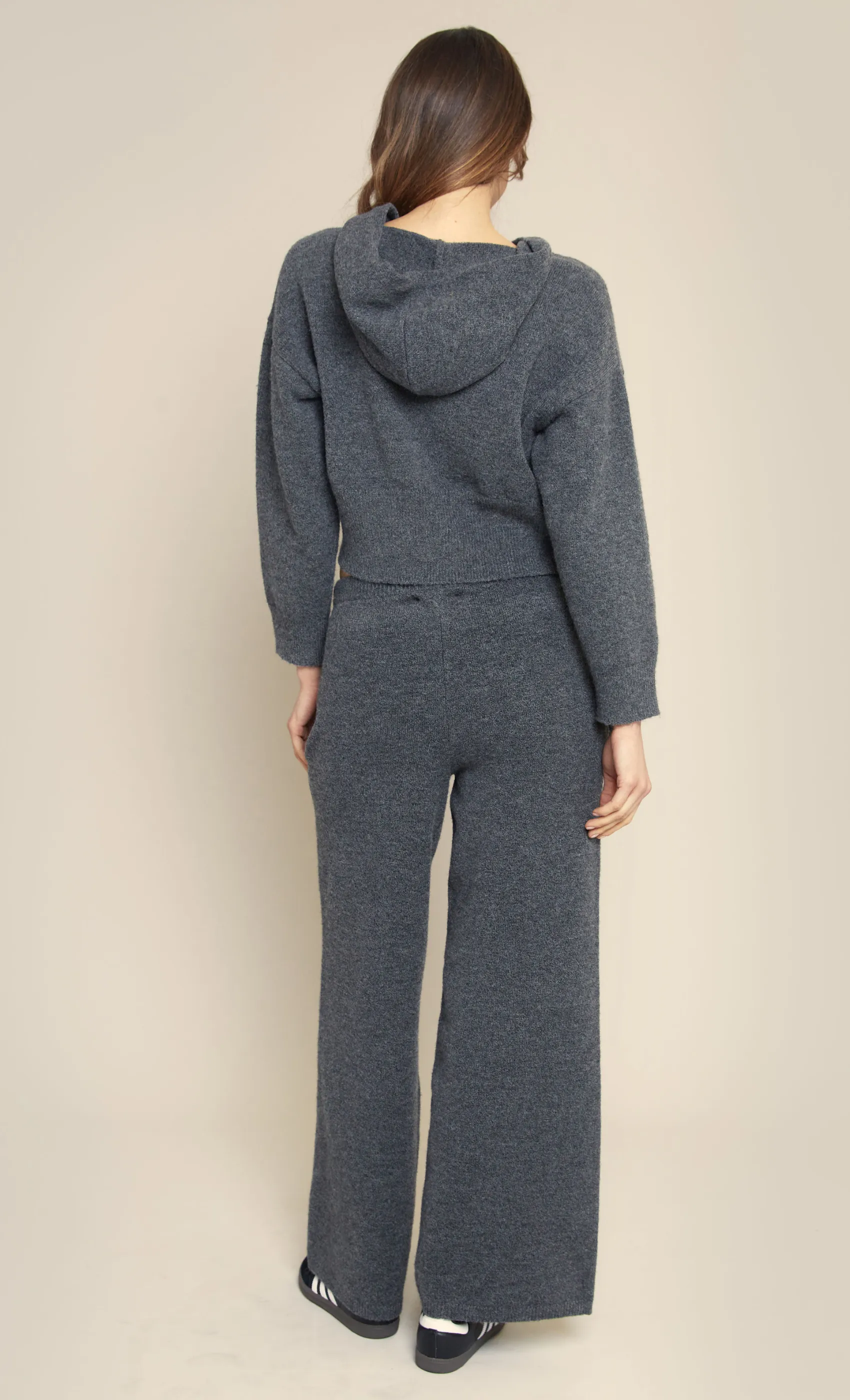 Grey 2 Way Zip Relaxed Hoodie