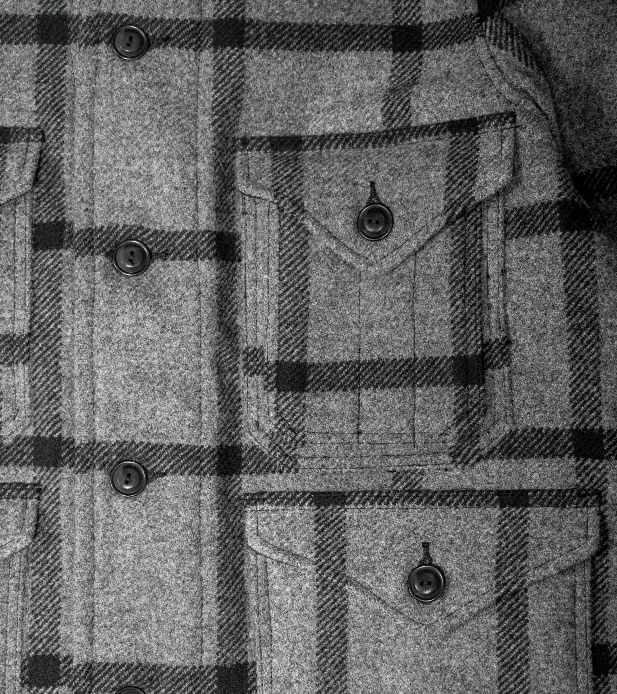 Hunting Jacket Black/Grey Check Wool