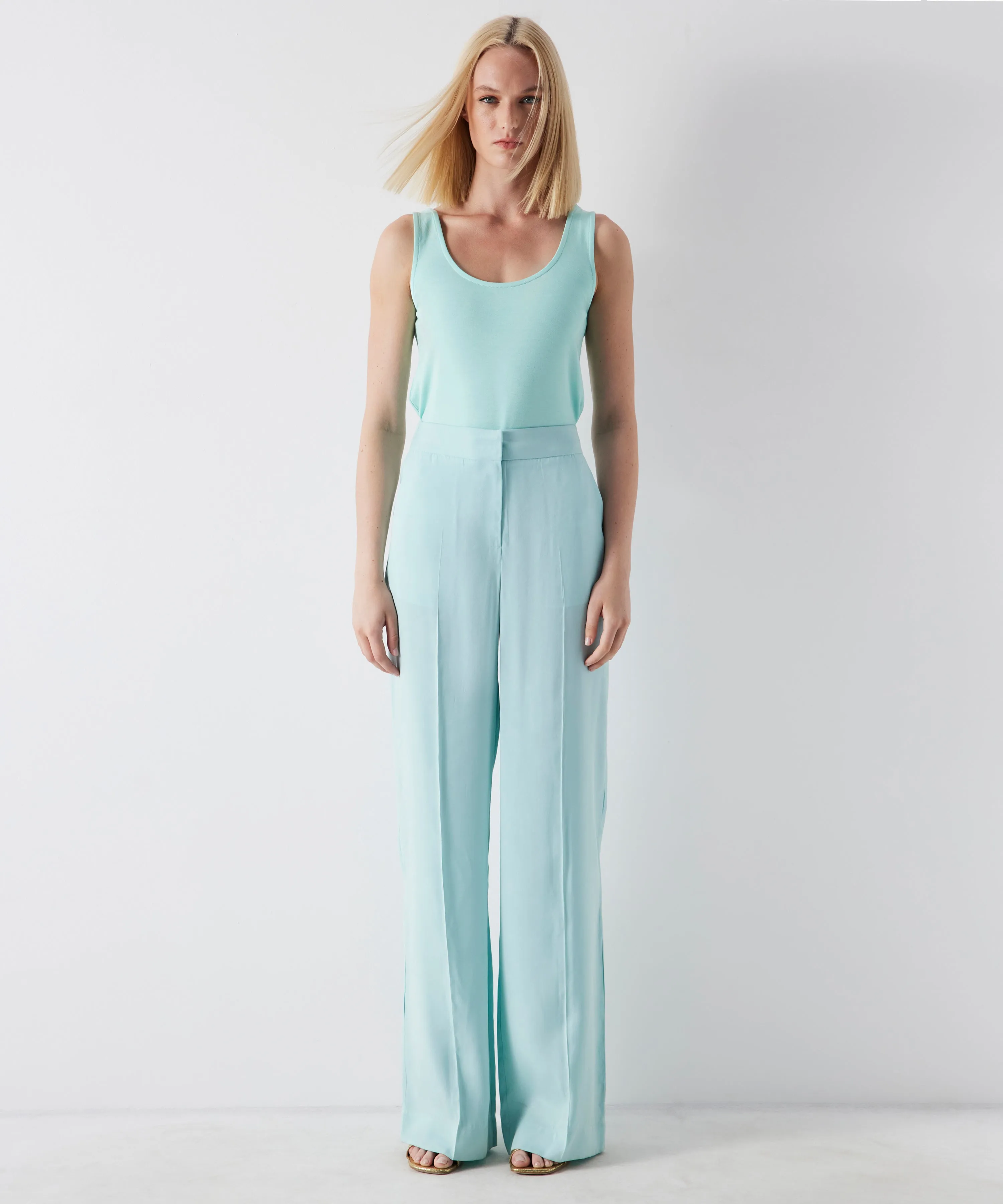 Ipekyol Basic Sleeveless Solid Top Aqua