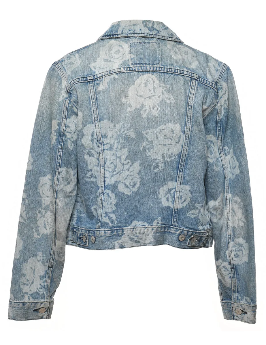 Levi's Floral Pattern Light Wash Denim Jacket - L