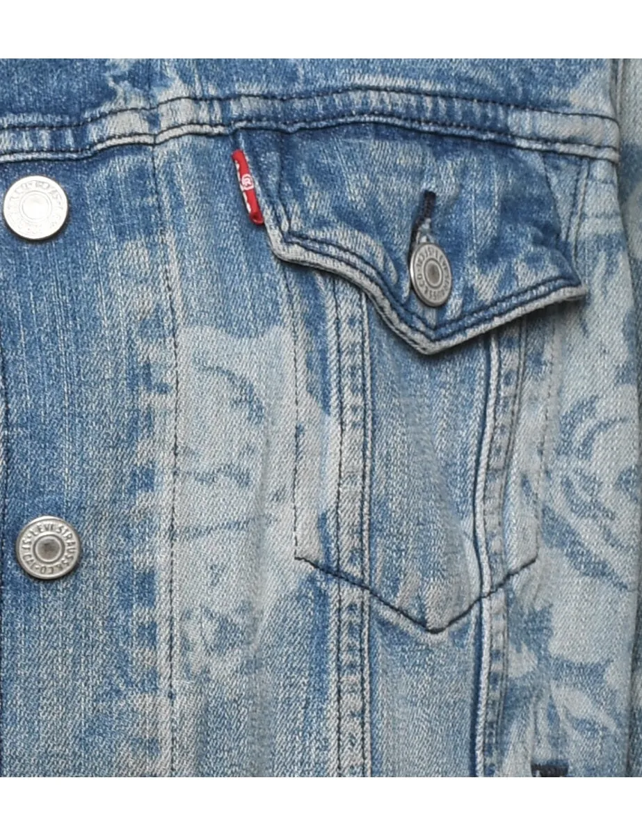 Levi's Floral Pattern Light Wash Denim Jacket - L