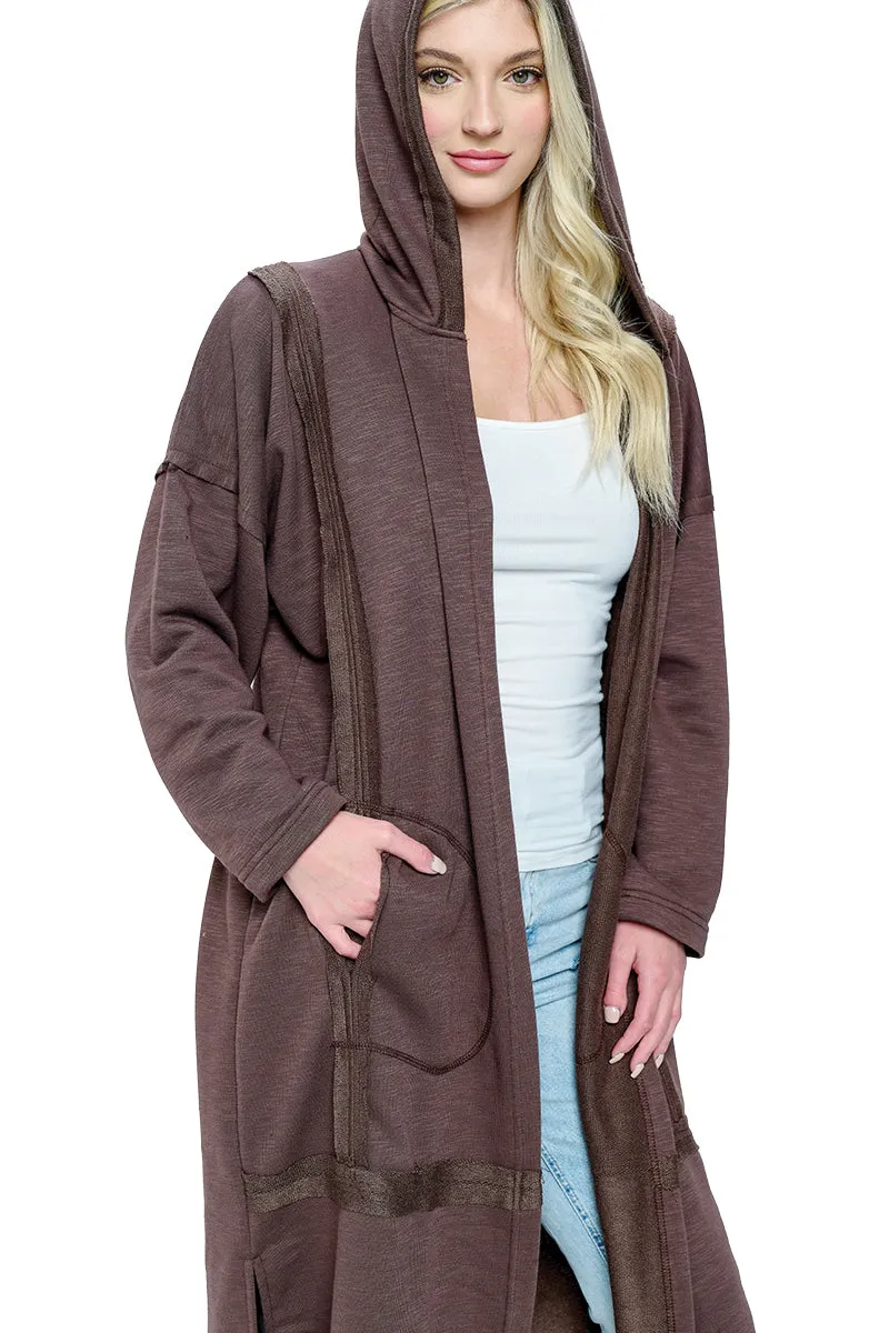Long Hooded Jacket Patchwork