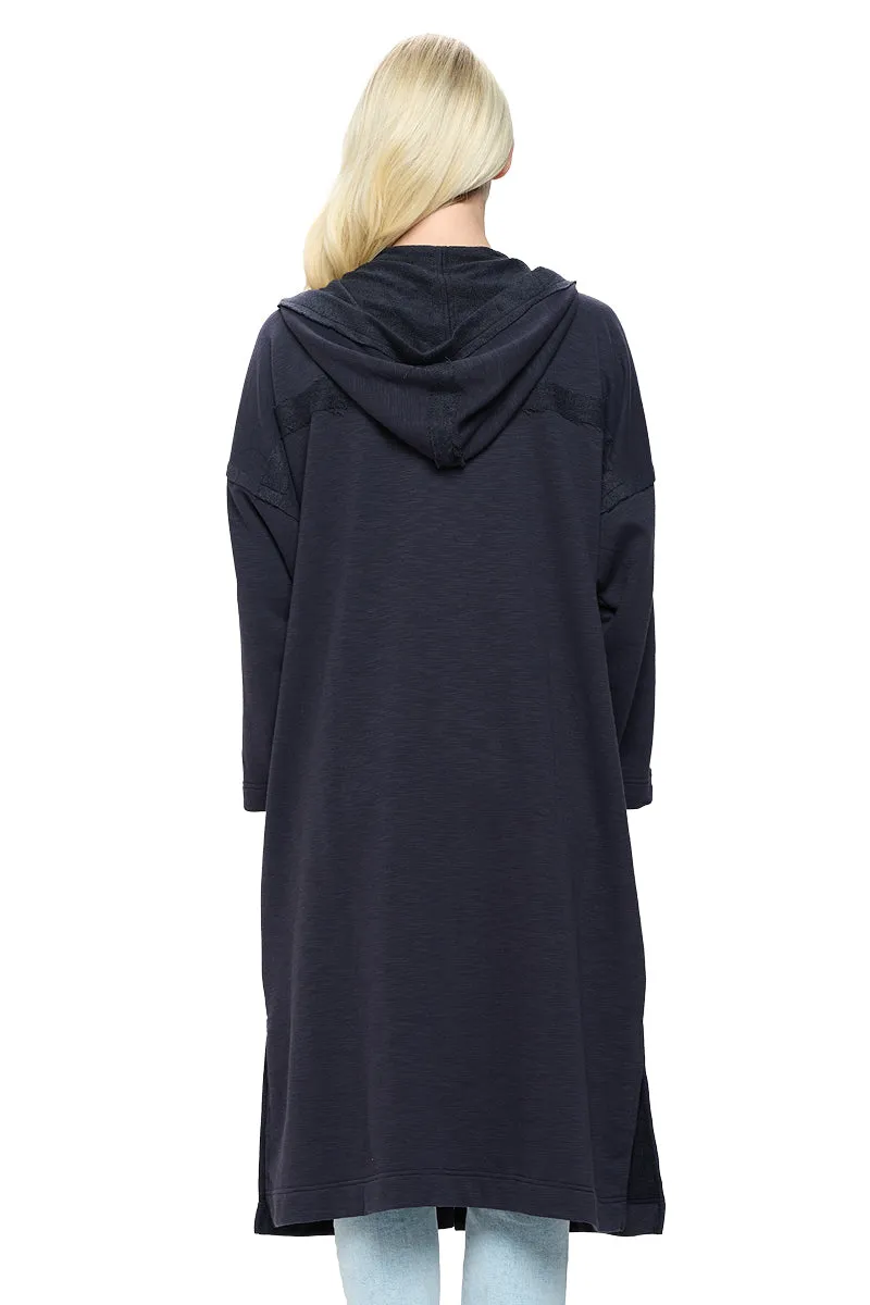 Long Hooded Jacket Patchwork