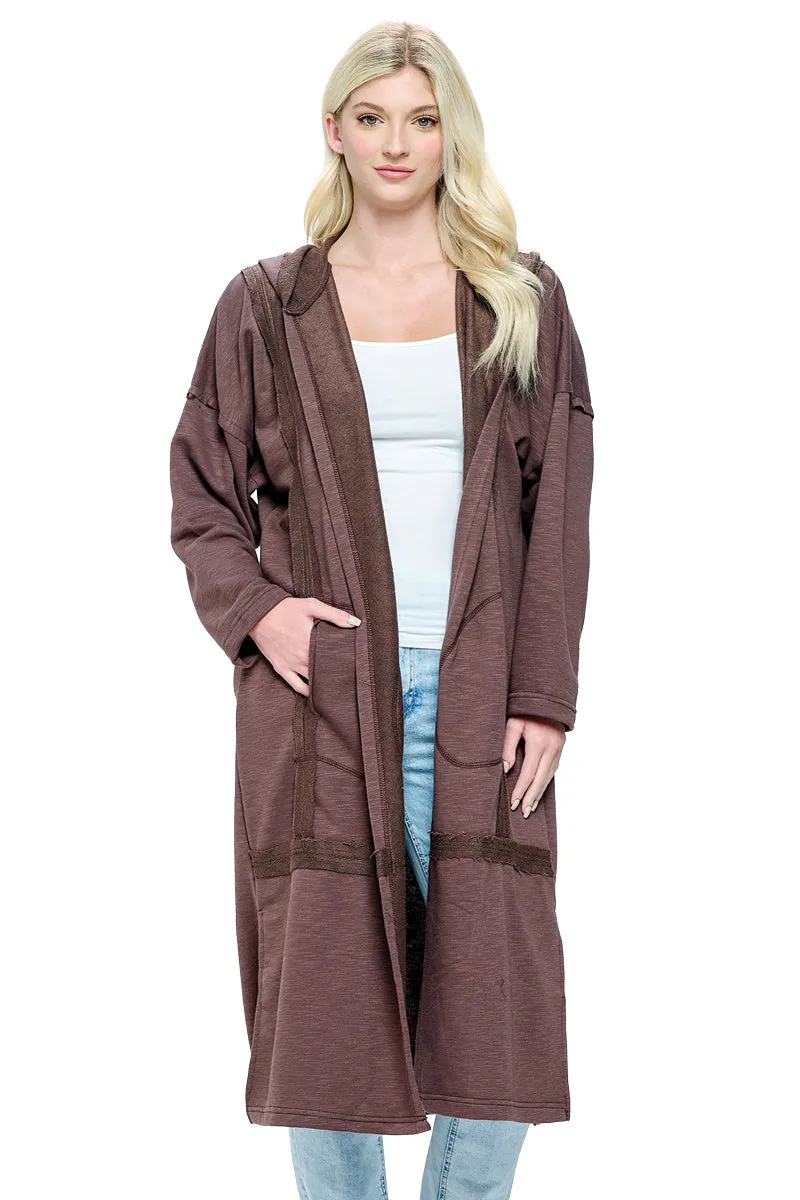 Long Hooded Jacket Patchwork
