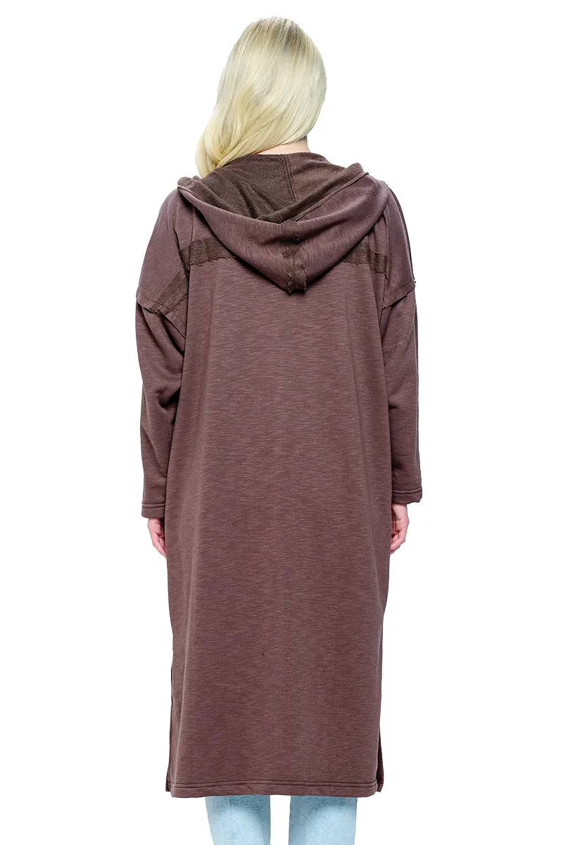 Long Hooded Jacket Patchwork