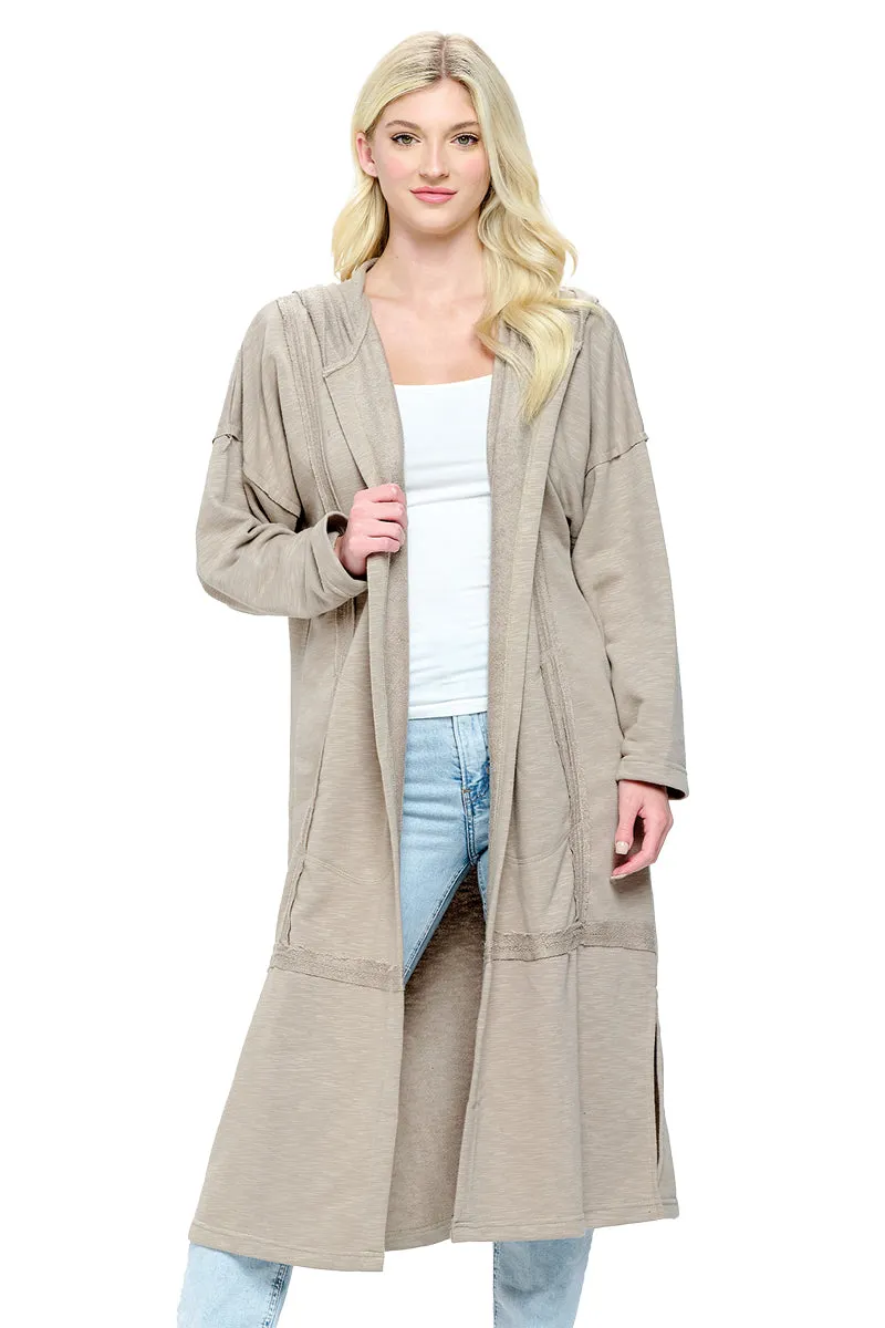 Long Hooded Jacket Patchwork