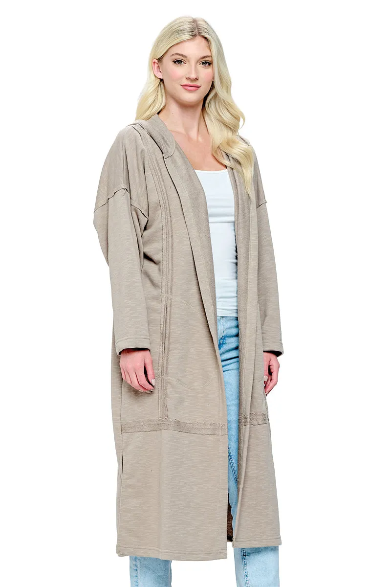 Long Hooded Jacket Patchwork