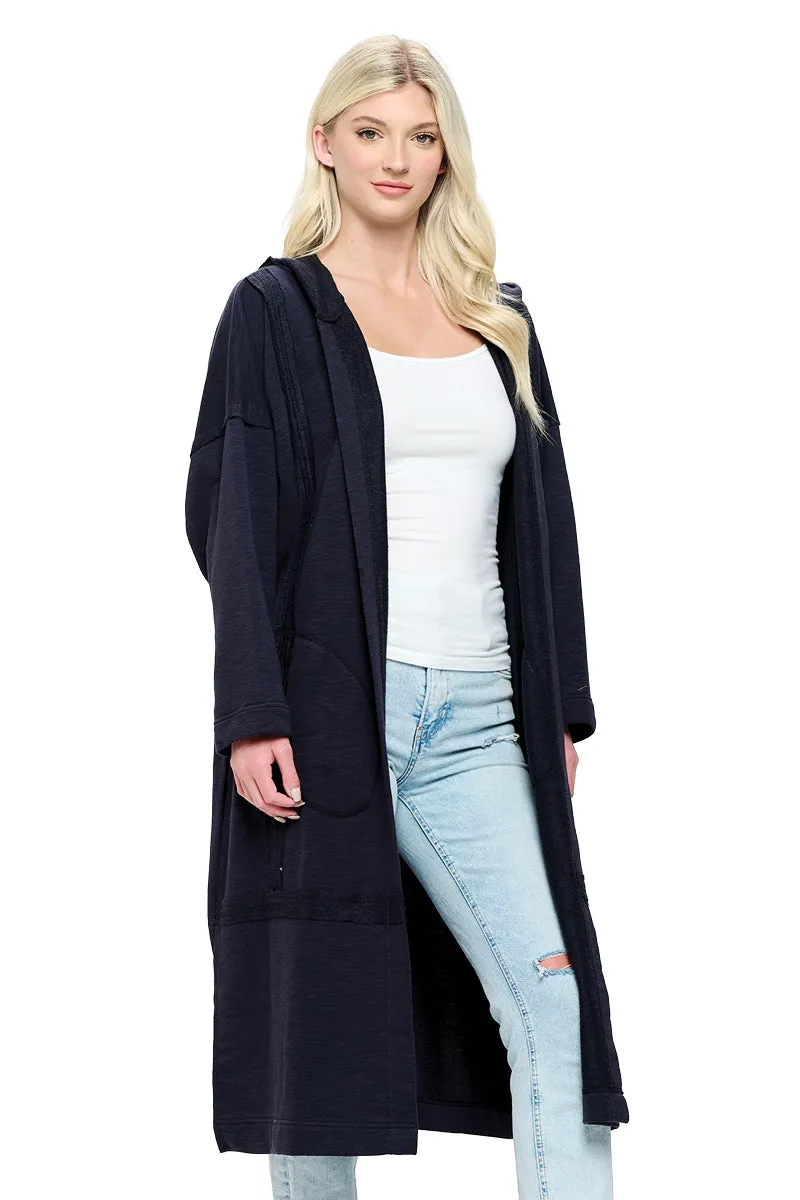 Long Hooded Jacket Patchwork