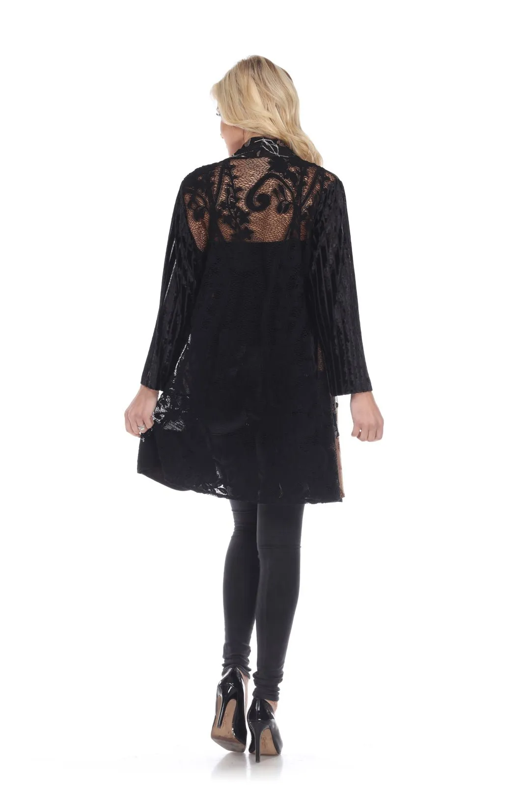 Midnight Blossom Lace Cascade Cardigan