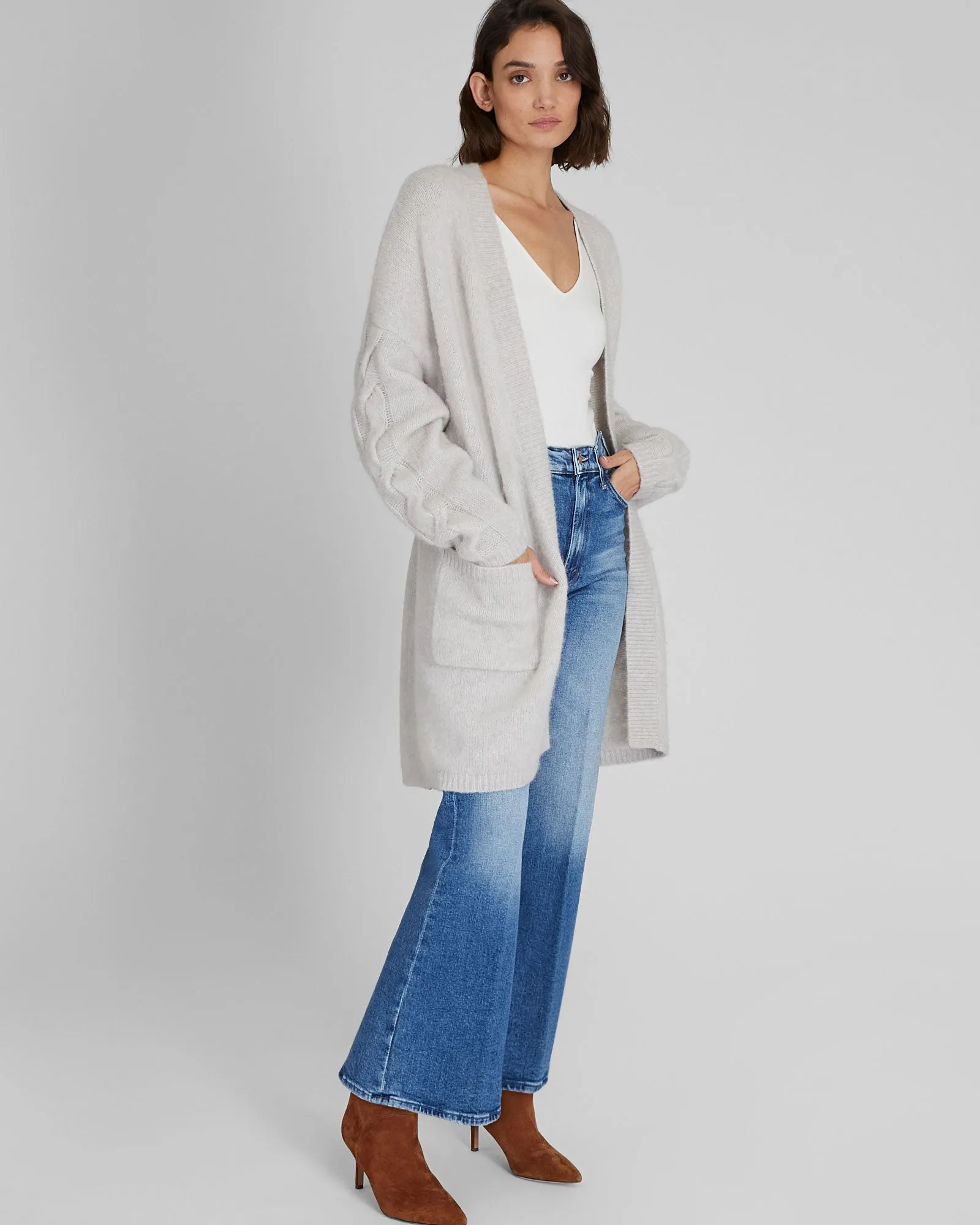 Oversized Cable Sleeve Cardigan