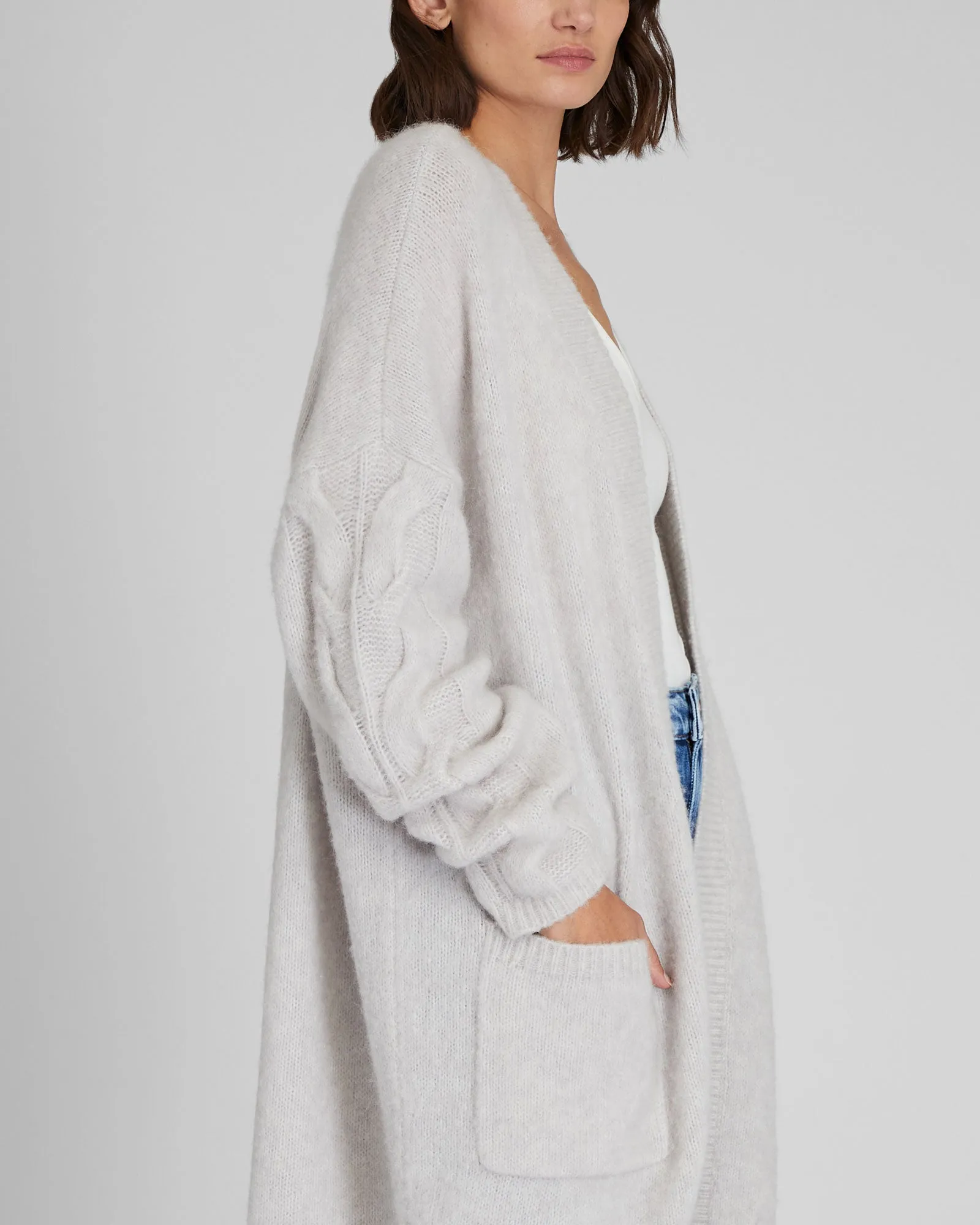 Oversized Cable Sleeve Cardigan