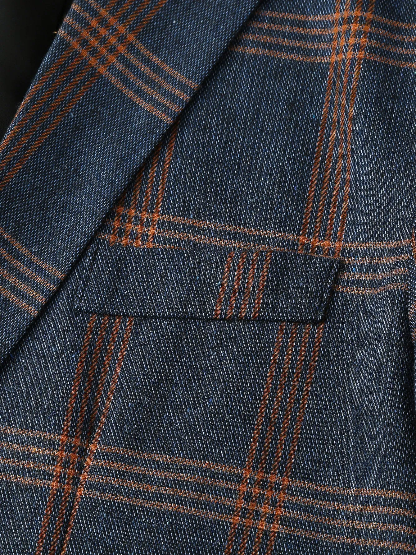 Plaid Design Single Button Blazer