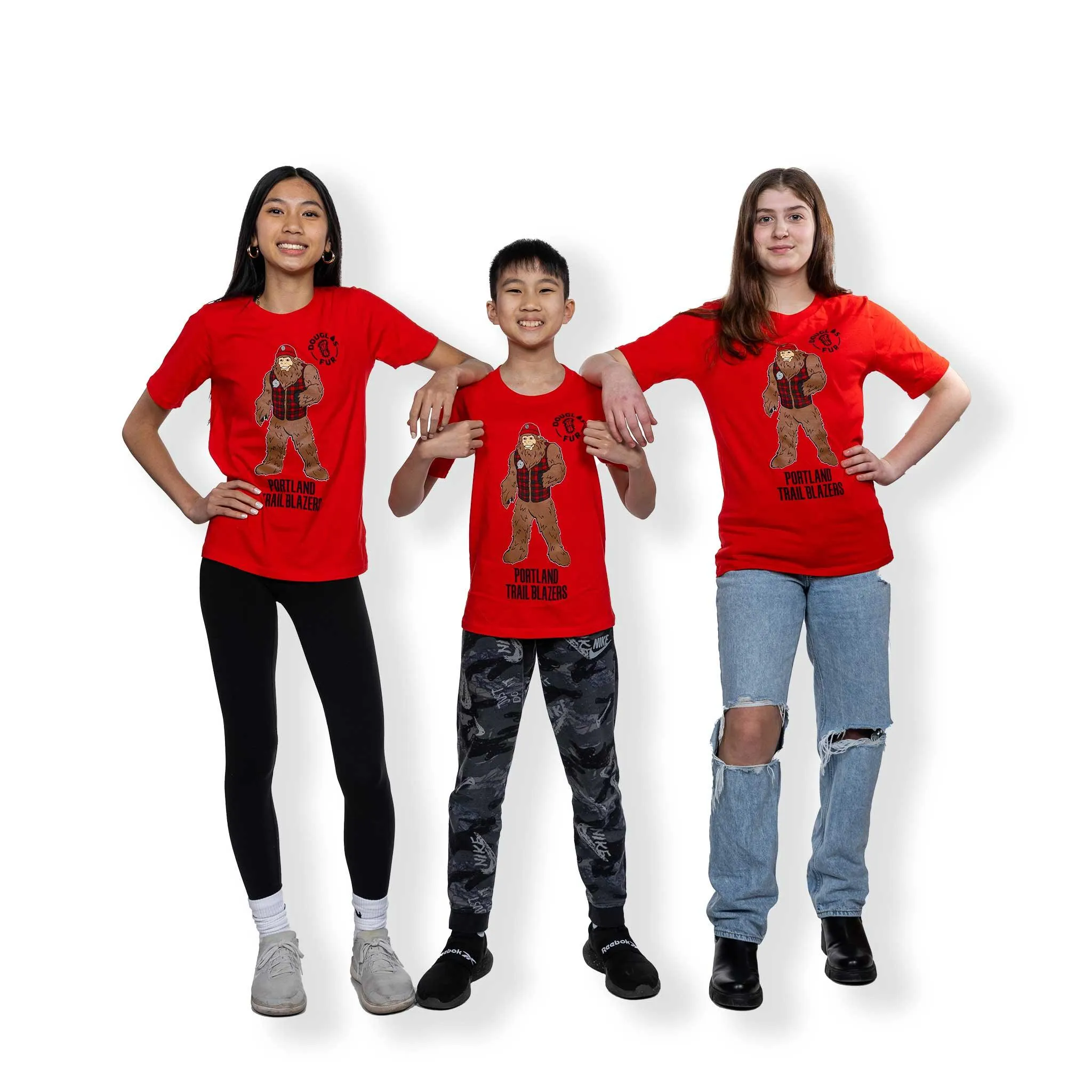 Portland Trail Blazers Youth Douglas Fur Mascot Red T-shirt