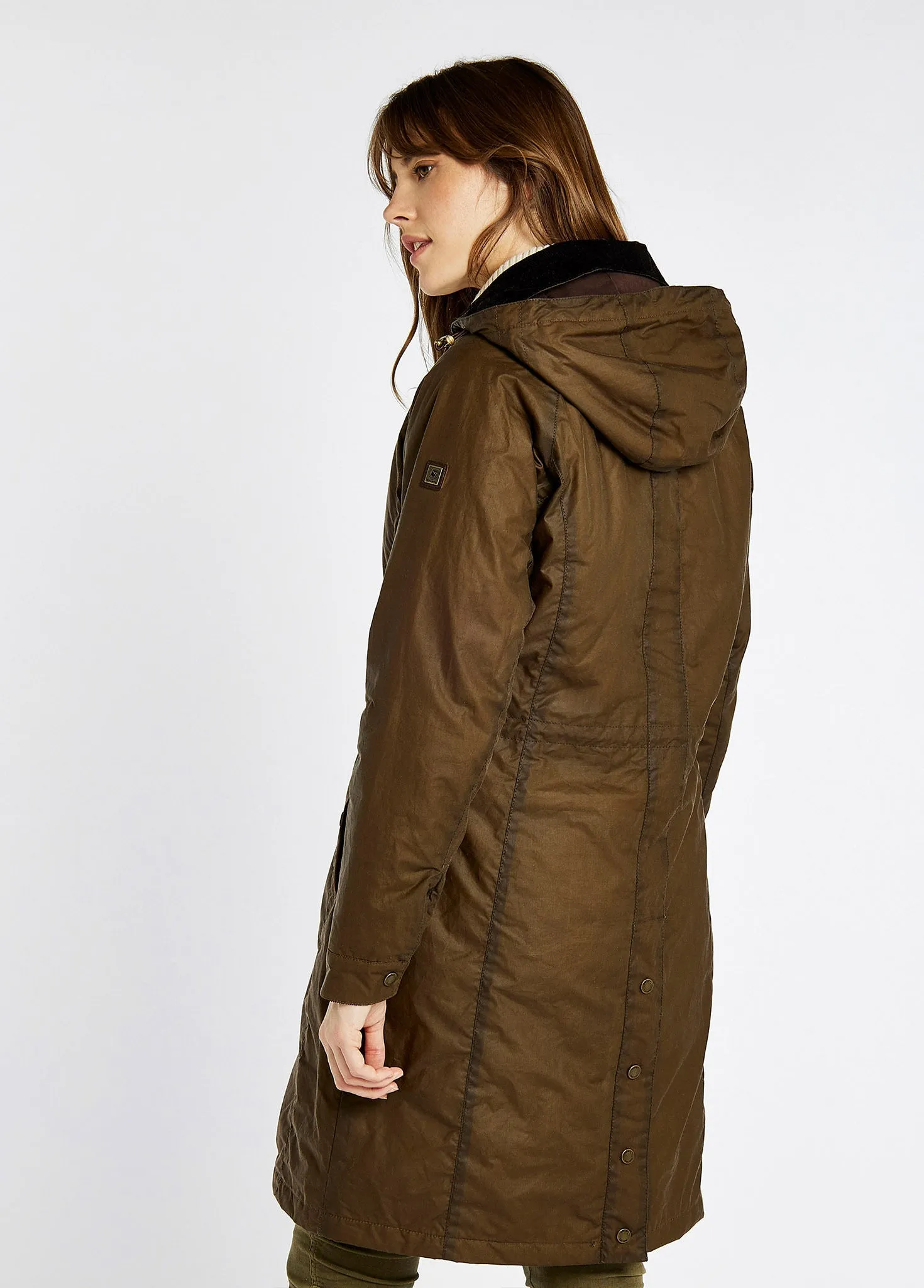 Redington Ladies Long Waxed Coat - Ginger