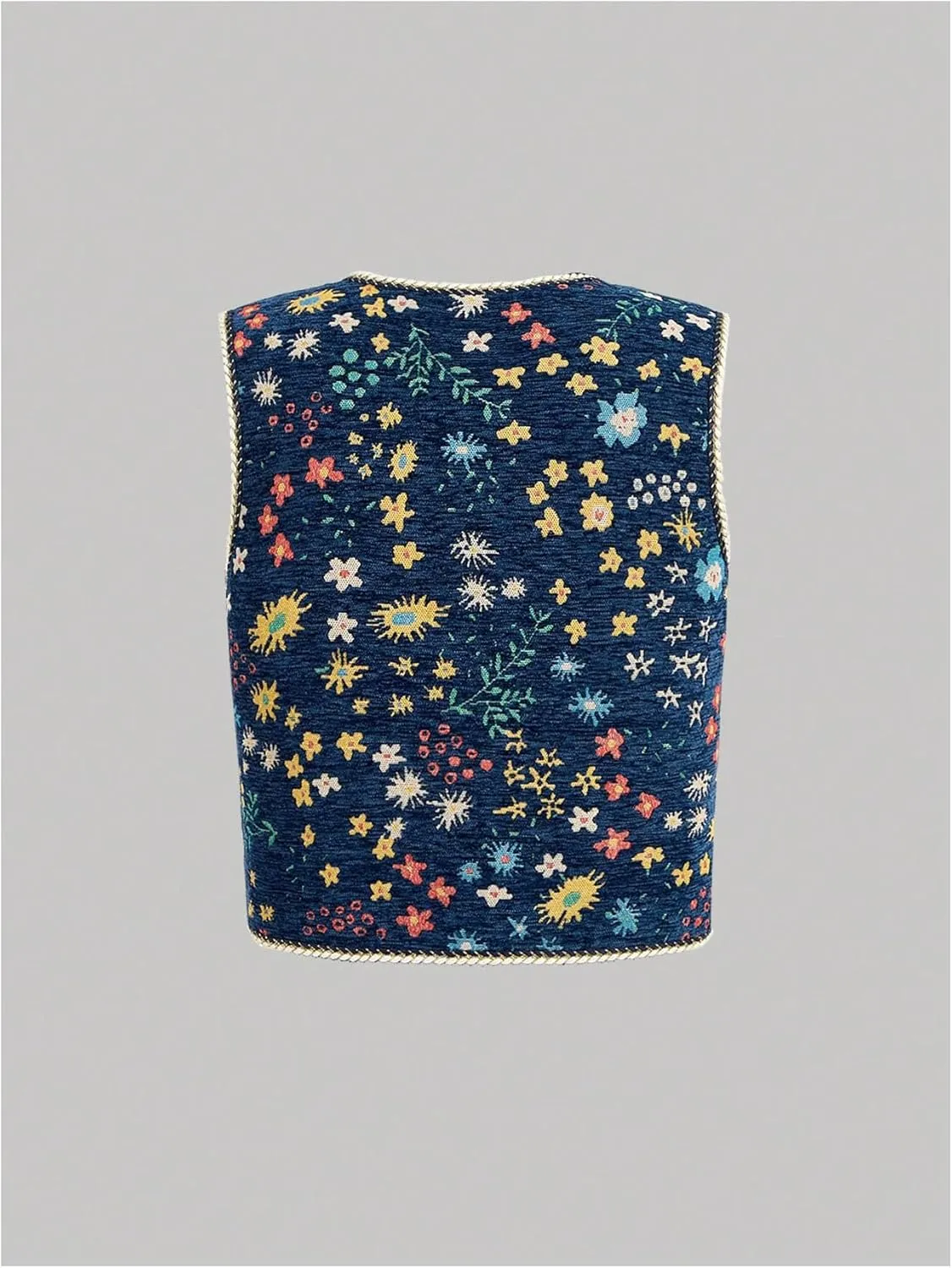 SweatyRocks Women's Floral Print V Neck Vest Tie Front Sleeveless Boho Vests Tops