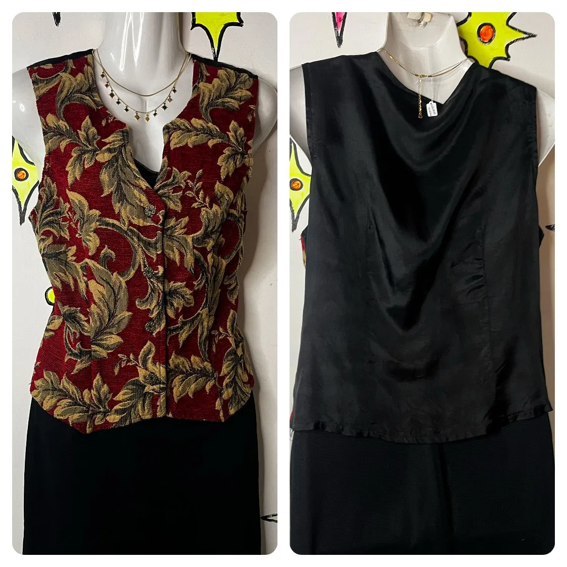 Vintage 90s | Brocade Steampunk Fairy Grunge Tapestry Vest | M