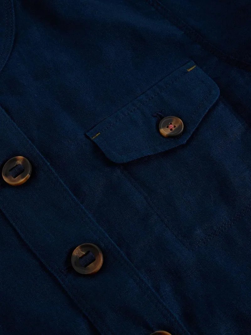 White Stuff Demi Utility Linen Jacket Navy