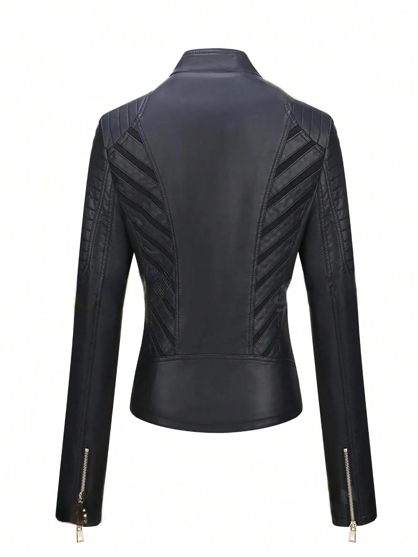 Women Faux Leather Casual Jacket Fall And Spring Fashion Motorcycle Bike Coat