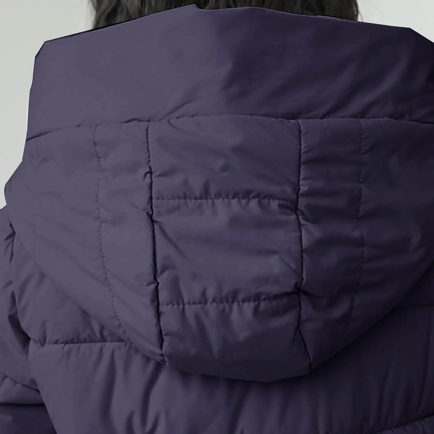 Women's Long Puffer Jacket Casual Solid Maxi Length Hooded Long Sleeve Warm Cotton Padded Coat Quilted Outwear