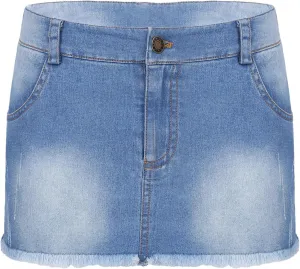 Womens Party Pencil Denim Mini Skirt Zipper Fly Slim Fit Bodycon Jeans Skirts with Pockets