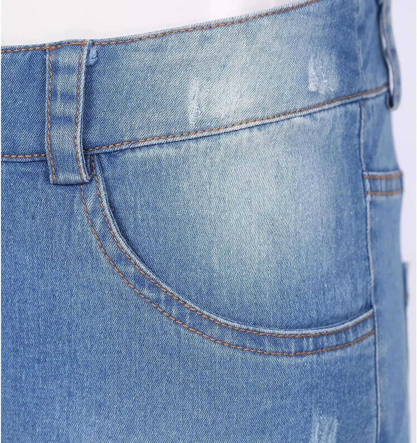 Womens Party Pencil Denim Mini Skirt Zipper Fly Slim Fit Bodycon Jeans Skirts with Pockets